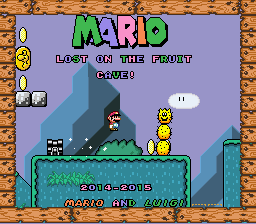 Mario Lost in the Fruit Cave Title Screen